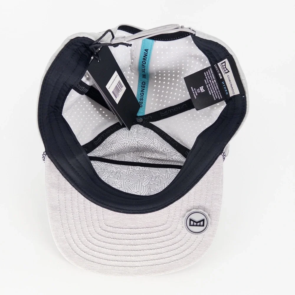 NEW Melin Mens XL Coronado Brick Hydro Hat Heather Gray Performance Snapback NWT